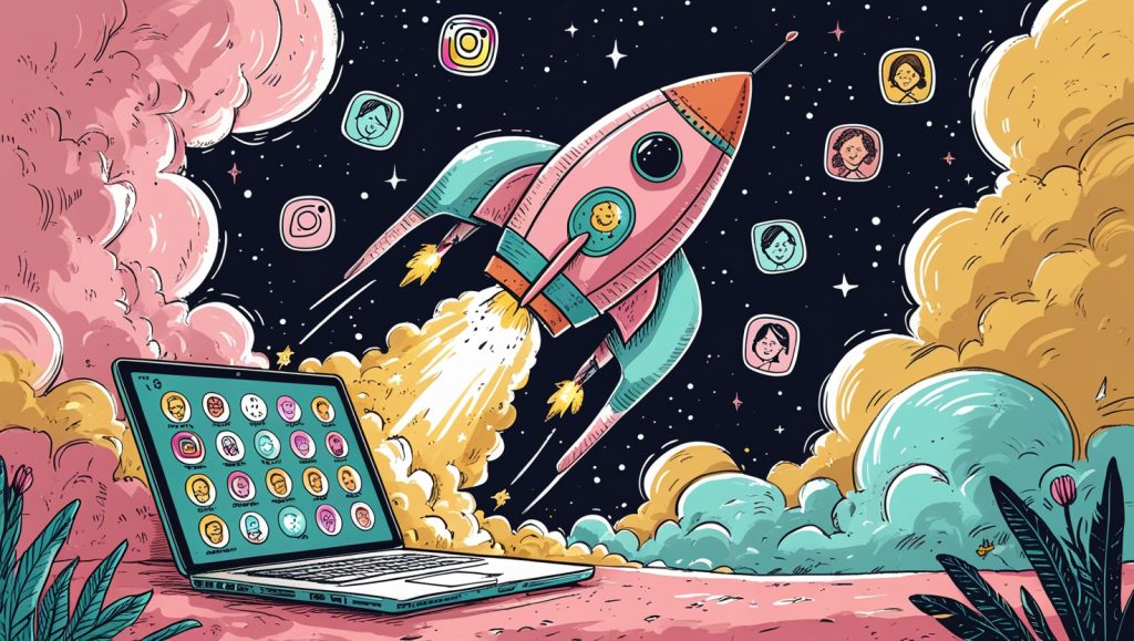 Rocket with Instagram followers powered by ChatGPT prompts