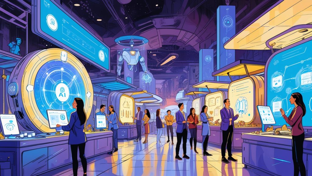 Marketplace showcasing AI tools like automation and analytics for business transformation.