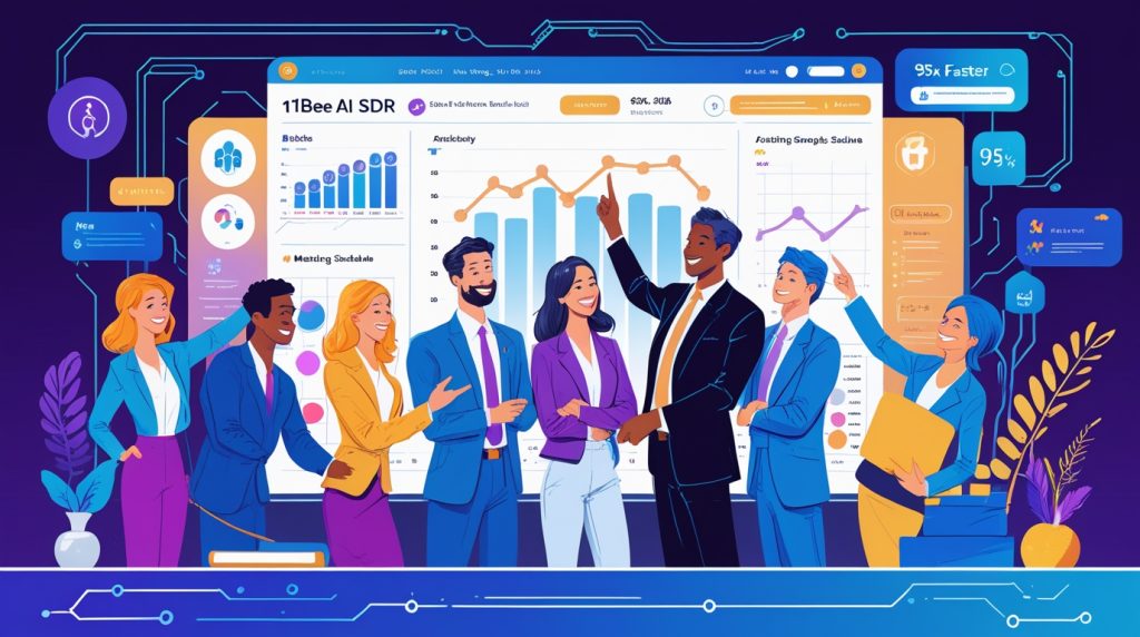 B2B sales team using 1bee AI SDR Platform dashboard to boost efficiency.